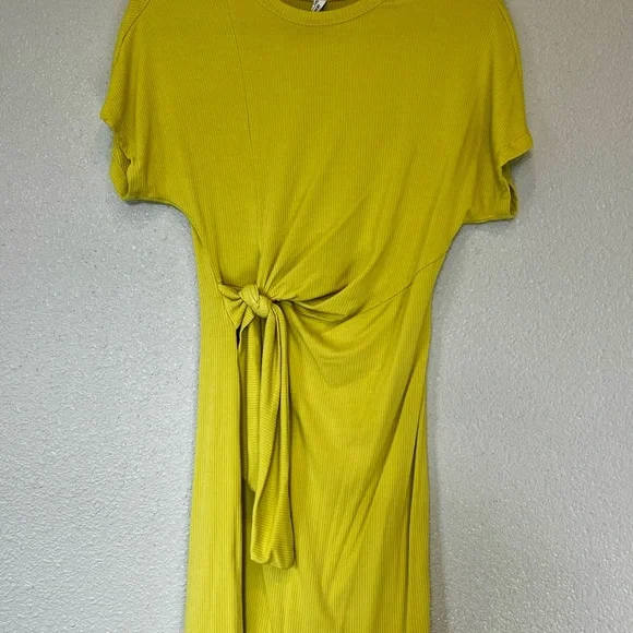 Daily Practice Nico by Anthropologie Celery Tie-Waist Short Sleeve Dress XS - Picture 4 of 11